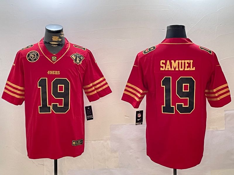 Men San Francisco 49ers #19 Samuel Red Gold 2024 Nike Limited NFL Jersey style 12304